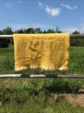 100% wool Butter Yellow Blanket